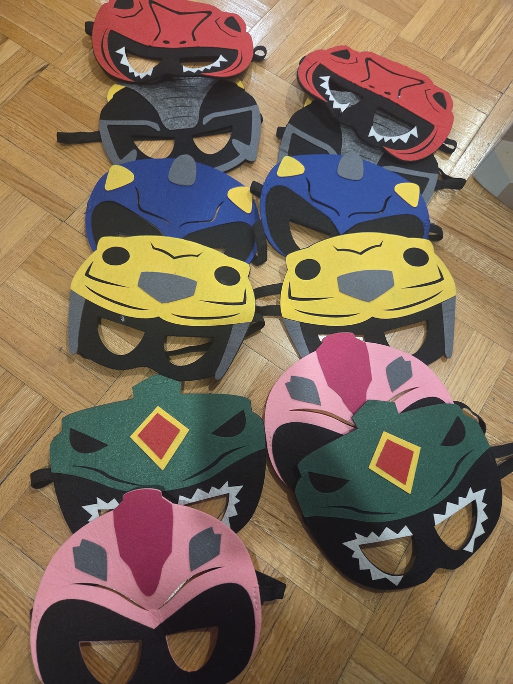 Power Rangers Kids Superhero Costume Masks Set